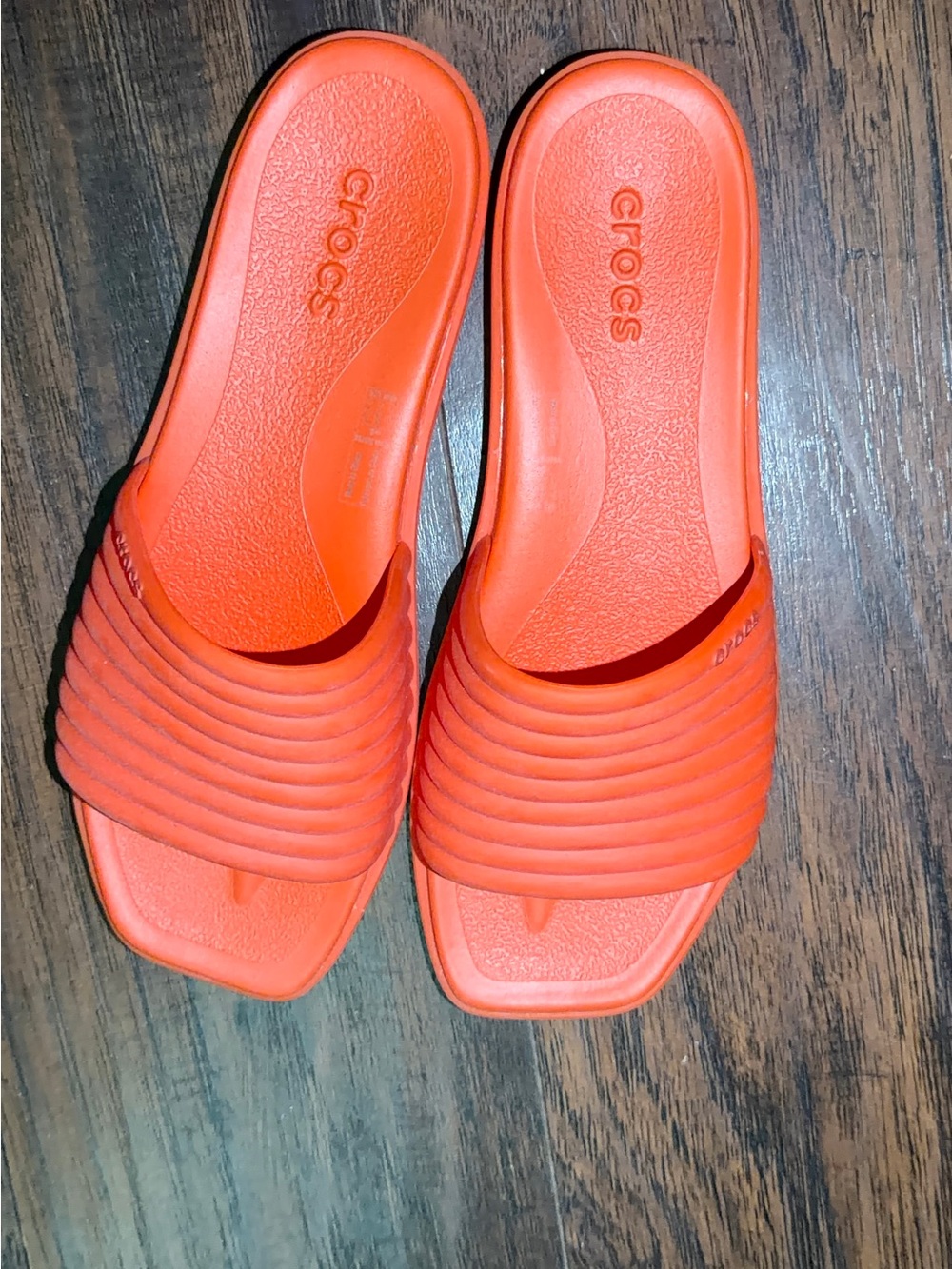 CROCS Women's Bright Orange Slide Sandals